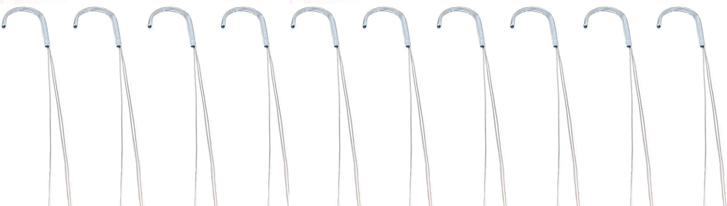 ILUVUMOREI 10 Pack 21" 3 Strong Wire Steel Hook Hanger, Gardening Indoor Outdoor Patio Hanging Basket Use (10Pack 21" - 3 Wire)