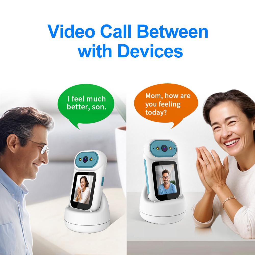 Video Calling Handheld Security Camera Indoor,Nanny Camera Baby Camera Pet Camera,2-Way Video Call 350°Pan Cameras for Home Security,Move Tracking,Alarm Push 1080P 2.8inch Screen,Night Vision