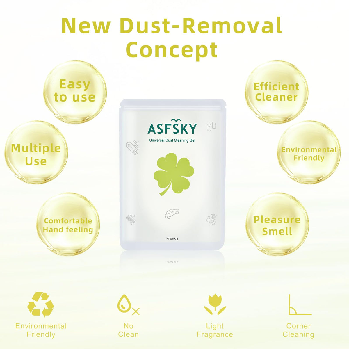 Car Cleaning Gel Putty Reusable Keyboard Cleaner Slime 5 Pack Yellow (5 Count)