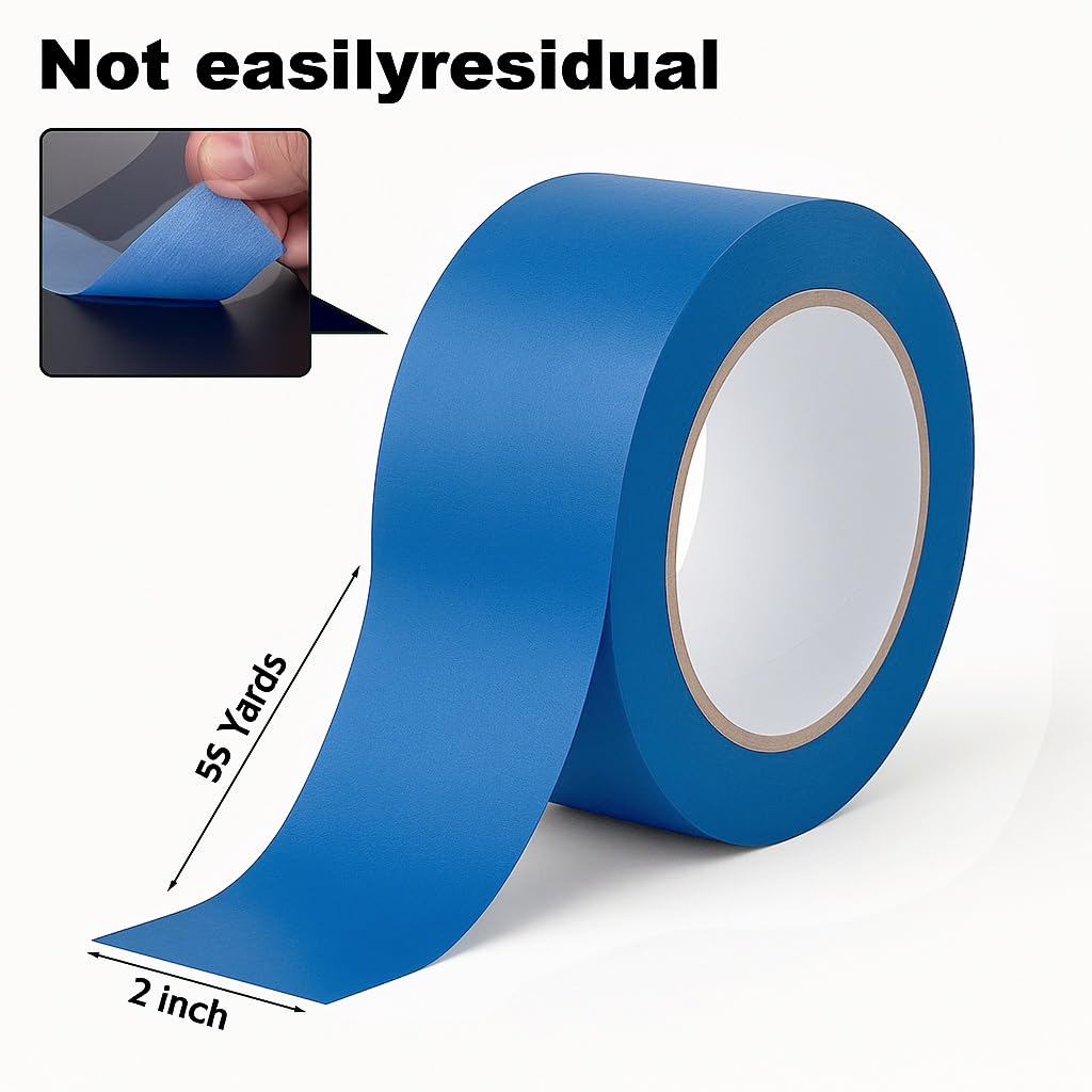 HALFOPM Painters Tape 2 Inch Wide, 10 Rolls Blue Masking Tape for Painting, Walls, Crafts & Home Improvement - 55 Yards per Roll