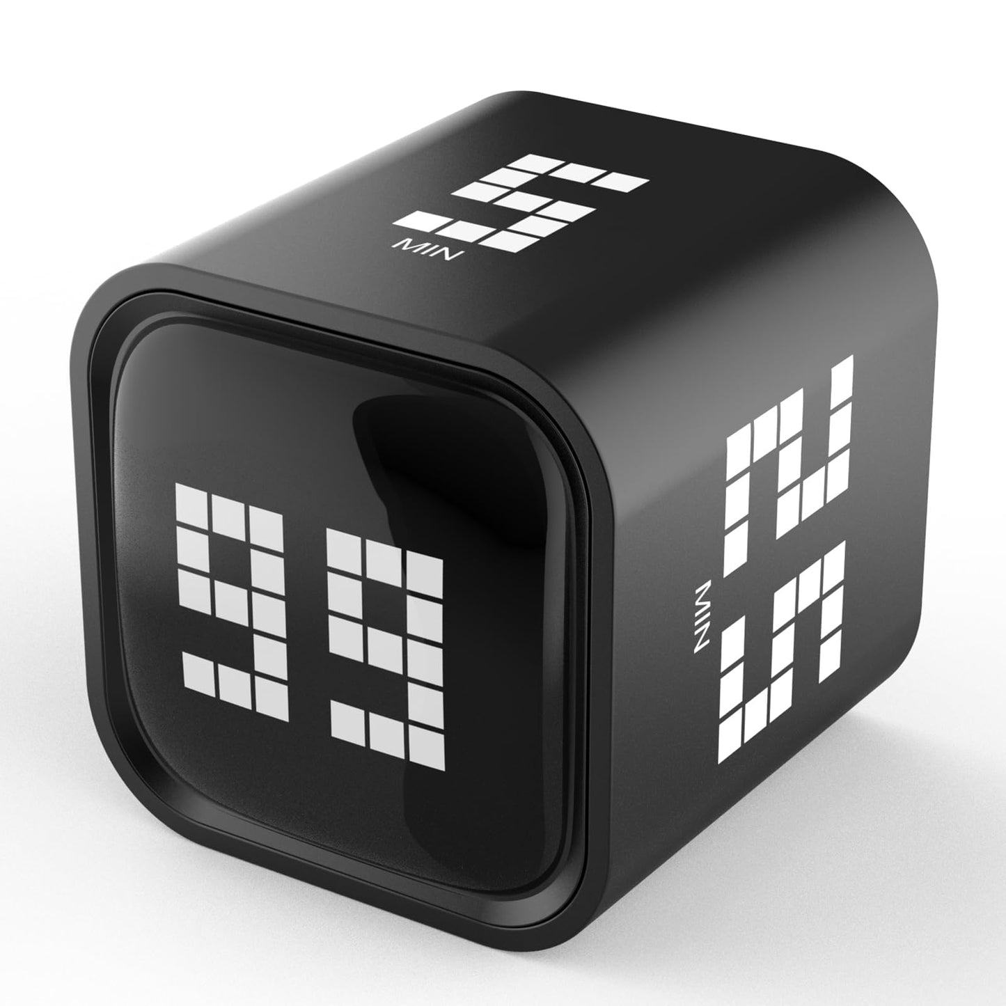 Rotating Focus Timer, 5/25/10/50-Minute Pomodoro Timer, Desk Flip Countdown with Vibration & Volume Control, ADHD-Friendly Tool for Office, Study, and Kitchen (Black)