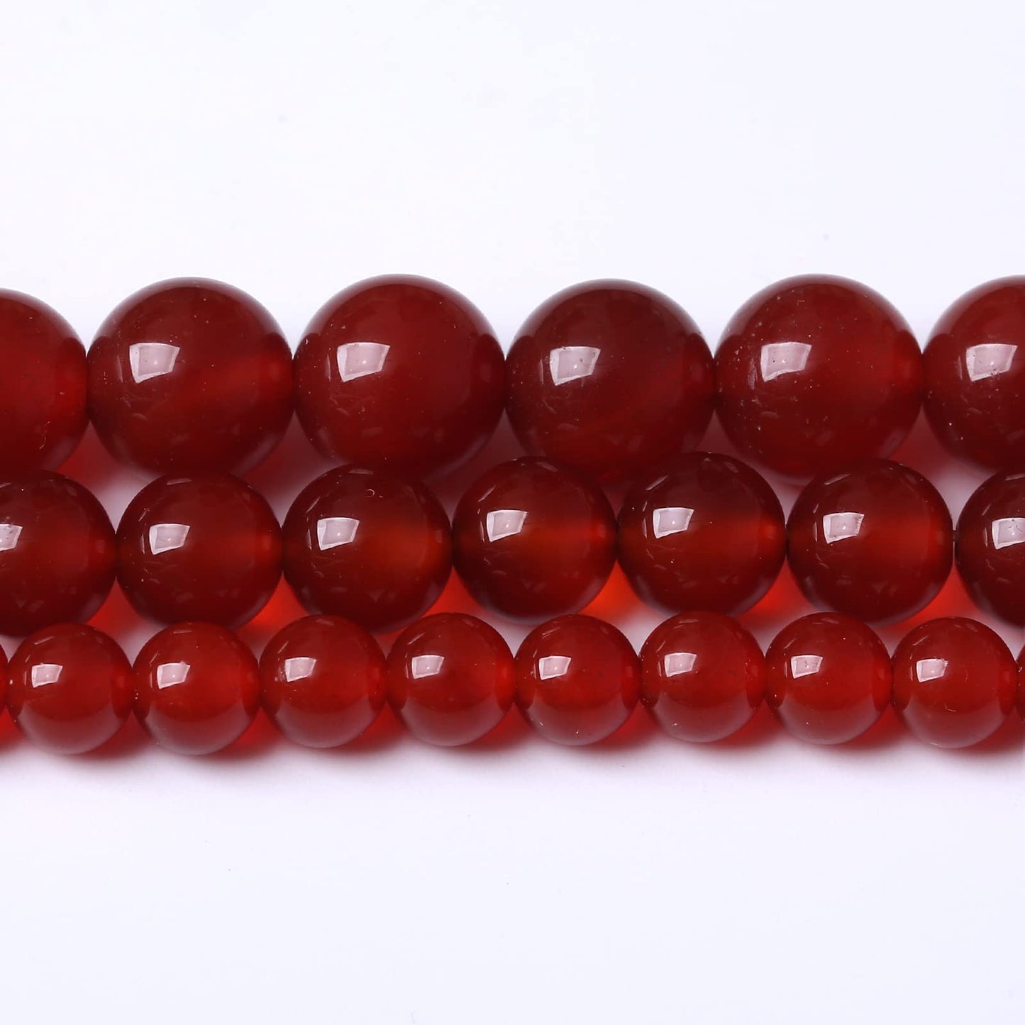 60PCS 6MM Beads Natural Red Agate Round Loose Semi-Precious Gemstone Round Loose Beads for Jewelry Making 15Inch