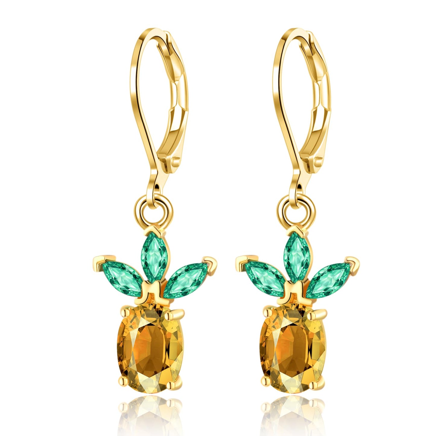 HELORET Pineapple Earrings Leverback Earrings Fruit Dangle Earrings Jewelry for Women