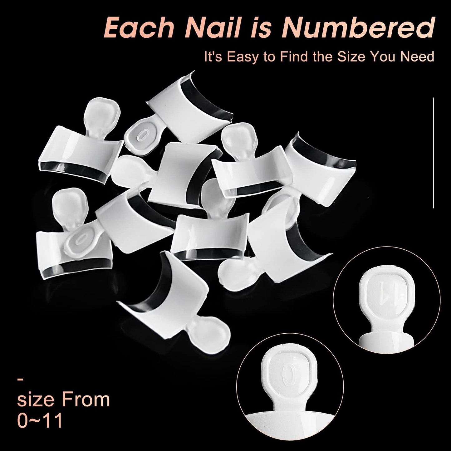 Ranrose French Nail Tips 120PCS Short Square Half Cover Nail Tips Press On Nails 12 Sizes French Fake Nails Acrylic White Nails with Box
