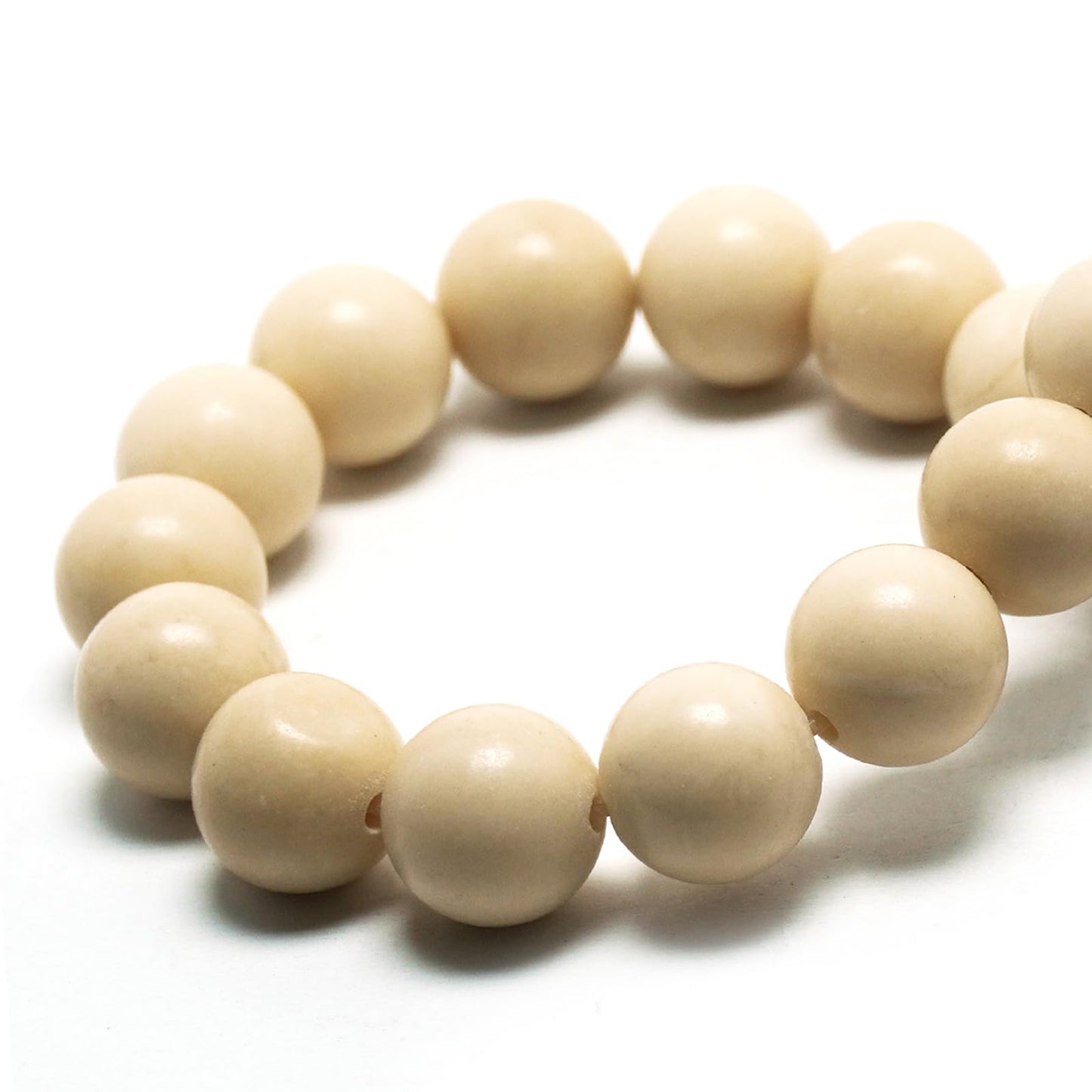 DIQIO Natural Stone Beads for Jewelry Making - 6mm Gemstone Round Loose Beads for Bracelets(58-60pcs, White Sand Stone)