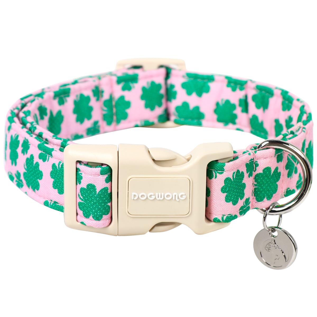 DOGWONG Cotton Hemp Dog Collar, Heavy-Duty Blue Dog Collar Adjustable Soft Natural Fabric Cute Wedding Puppy Necklace for Small Medium Large Dogs