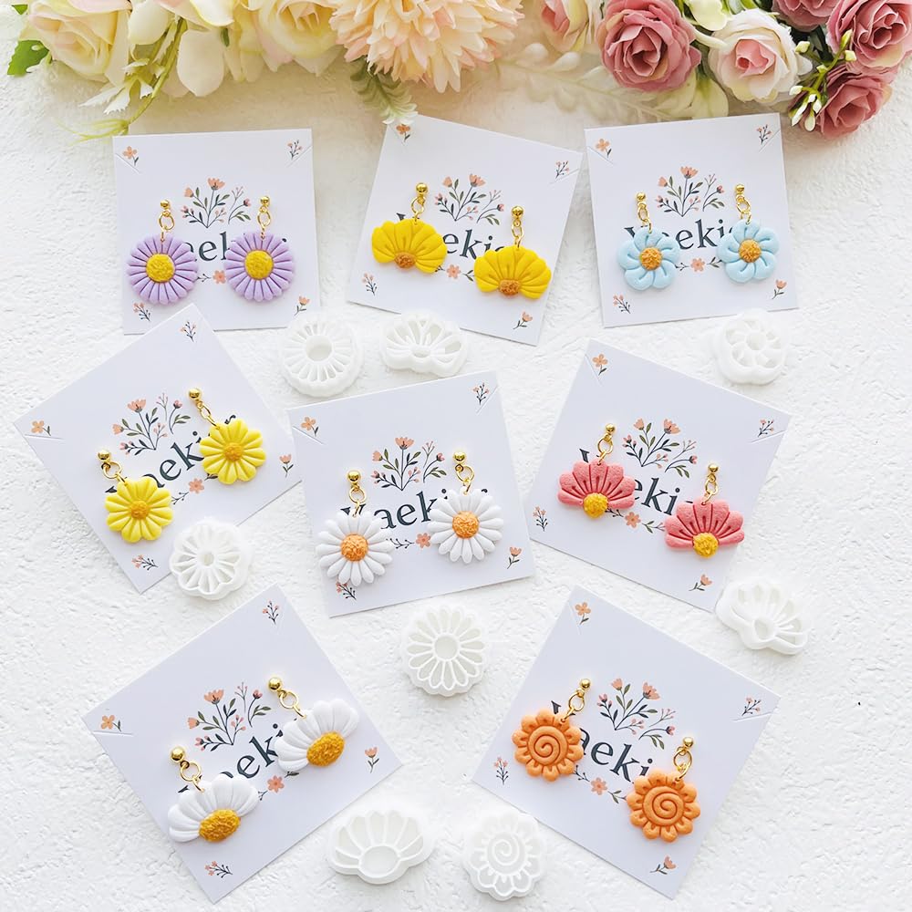 Flower Shape Polymer Clay Cutters Set – Molds and Clay Cutters for Polymer Clay, Floral Clay Earring Tools