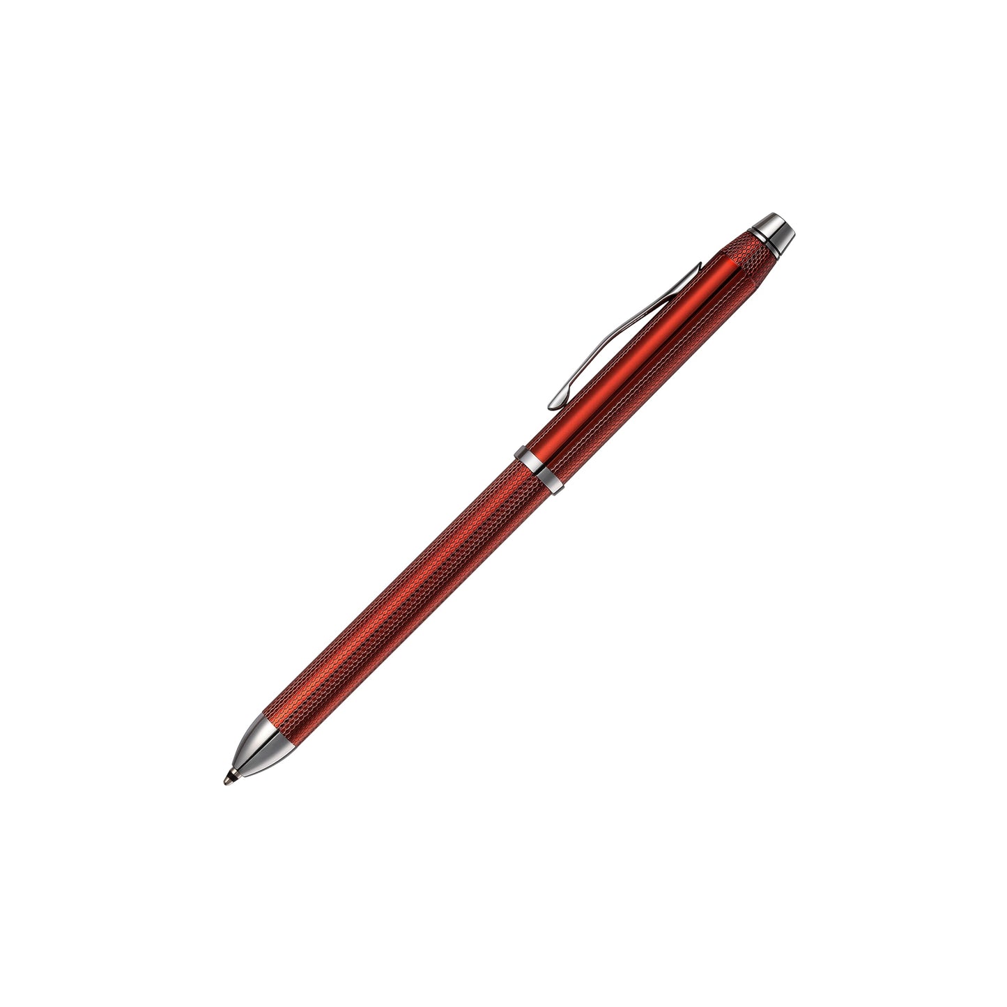 Cross Tech3+ Engraved Refillable Multi-Function Ballpoint Pen with Stylus, Medium Ballpen And Pencil, Includes Premium Gift Box - Translucent Red