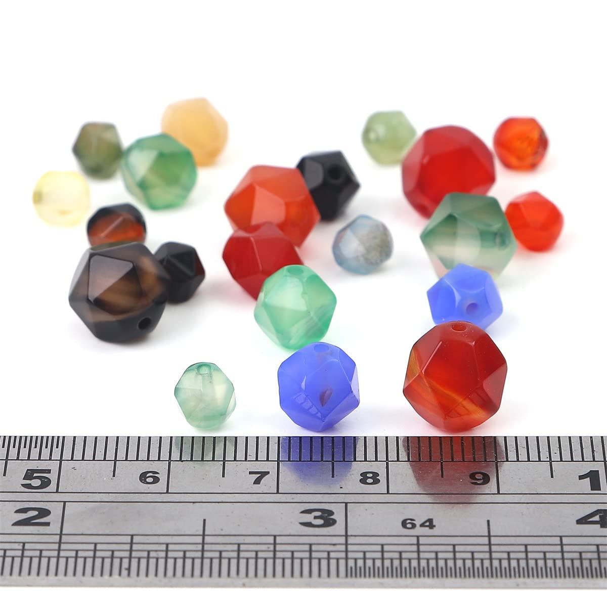 BEADIA Faceted Natural Colorful Agate Stone Round Beads 6mm 36cm/Strand for Jewelry Making