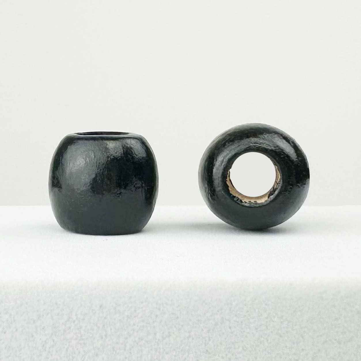 500 Multicolor Natural Colors Large Hole Macrame Wood Beads 12mm x 10mm Diameter 5.5mm Hole