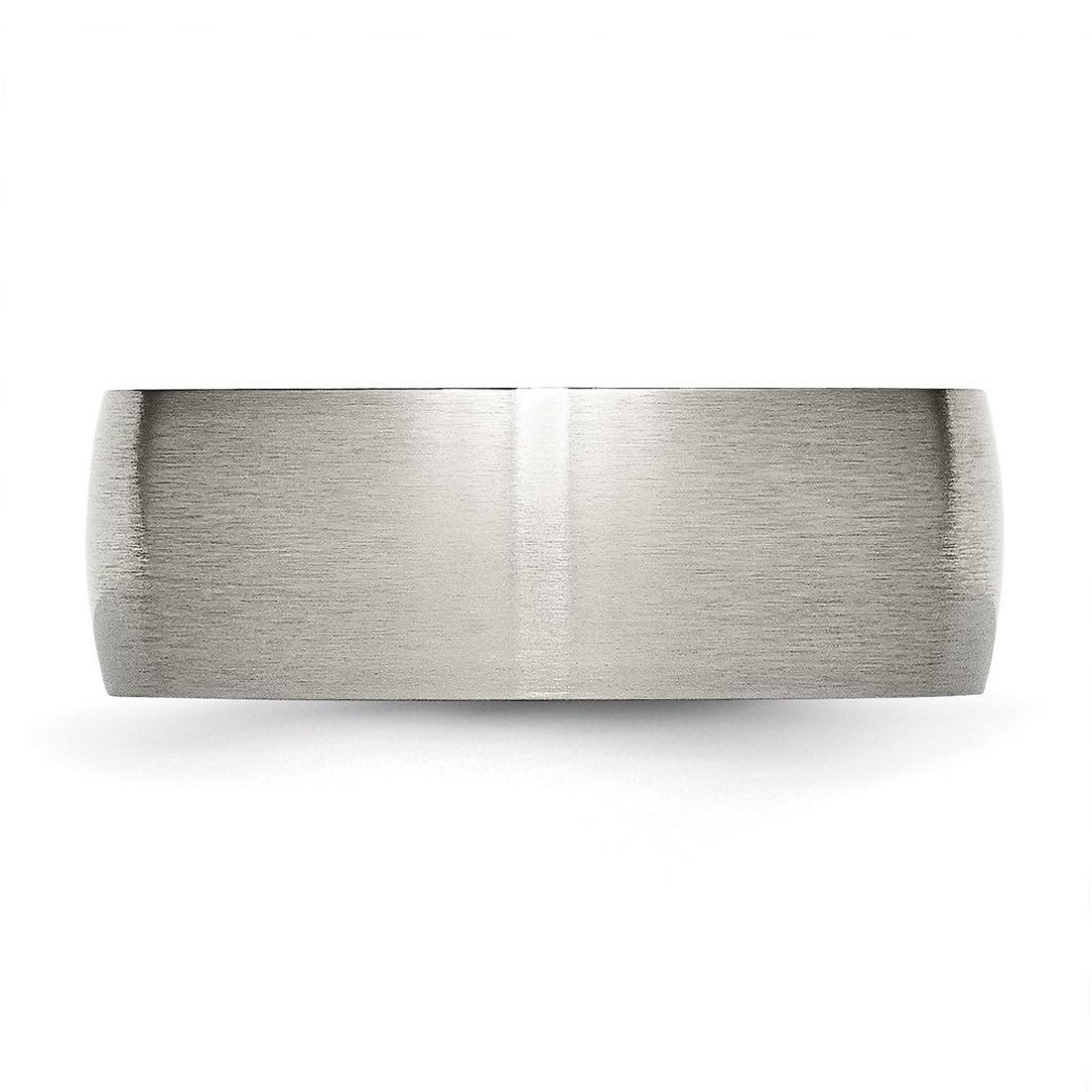 JewelryWeb Titanium Half Round 8mm Brushed Band Ring Size 6 Ring for Women and Men