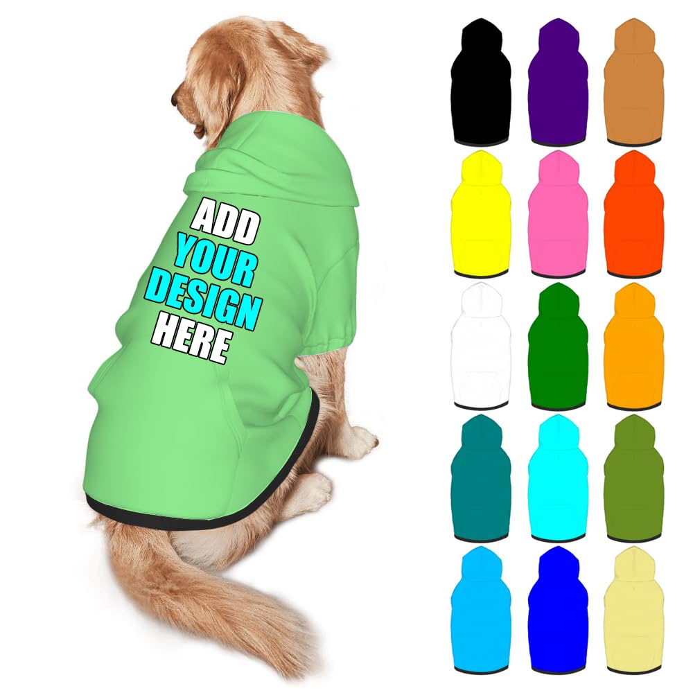 Mynvzrk Custom Dog Clothes with Photo Name Logo Personalized Dog Sweaters for Small Medium Large Dogs Breathable Warm, Navy, XL