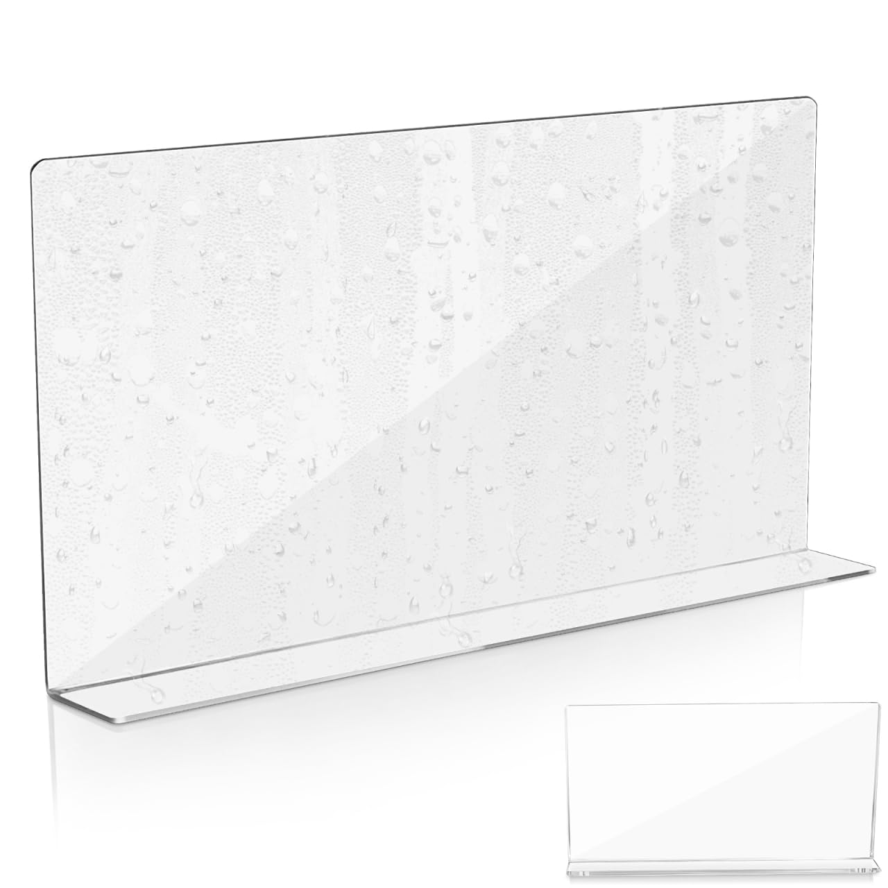 Cabilock Kitchen Sink Splash Guard 15.75X8.27 Inch Clear Acrylic Water Barrier for Bathroom and Kitchen Countertop Splash Prevention