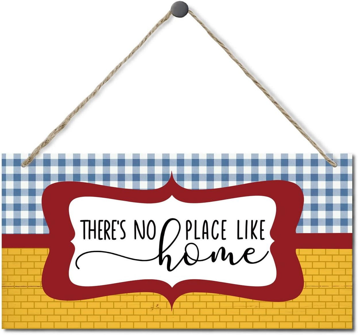 EDCTO Decorative Sign, Rustic Home Wall Art, 12 x 6 Inches, MDF Wood, Hanging Mount