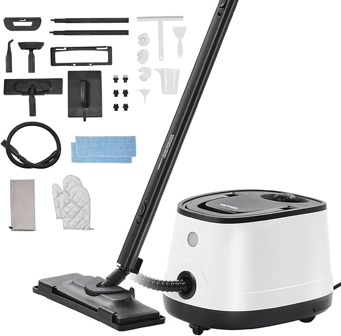 VEVOR Steam Cleaner, Multipurpose Powerful Steamer with 27 Accessories, Steamer Cleaing with Extra-Long Power Cord, 51 oz Tank and Portable Handle, for Grout, Tile, Floors, Appliances, Home & Car