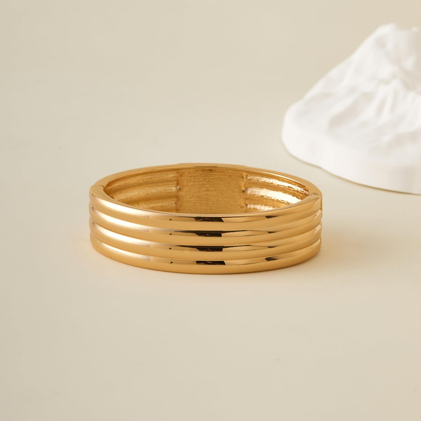 MIJENITI Chunky Gold Cuff Bracelets for Women Thick Wide Charm Bracelets Statement Gold Jewelry Hypoallergenic Bracelet