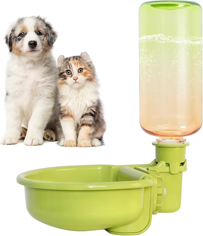 VANNON Gravity Pet Water Bowl, 16oz Anti-Splash Crate Dispenser, Blue