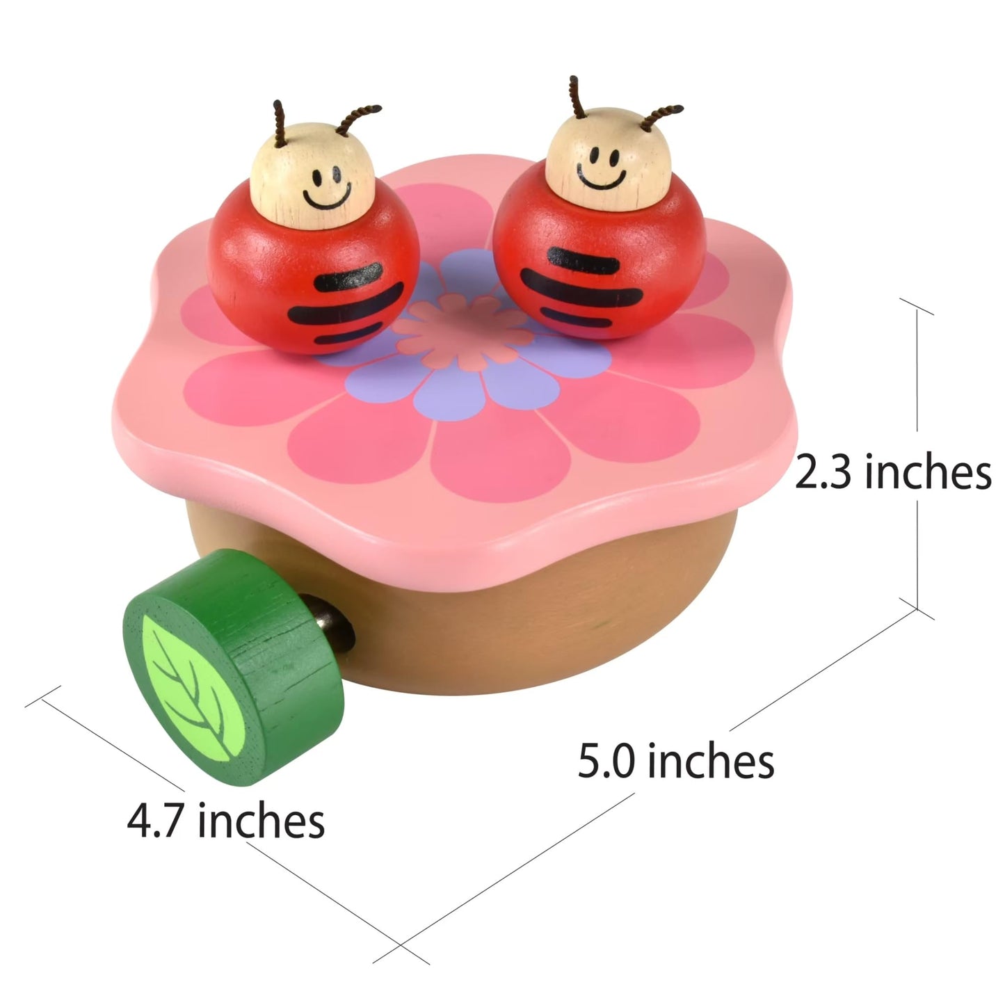 I'm Wooden Music Box Mechanism - Rock n Roll Dancing Bug on Flower Playing Minuet No.3 for Kids (Ladybug)