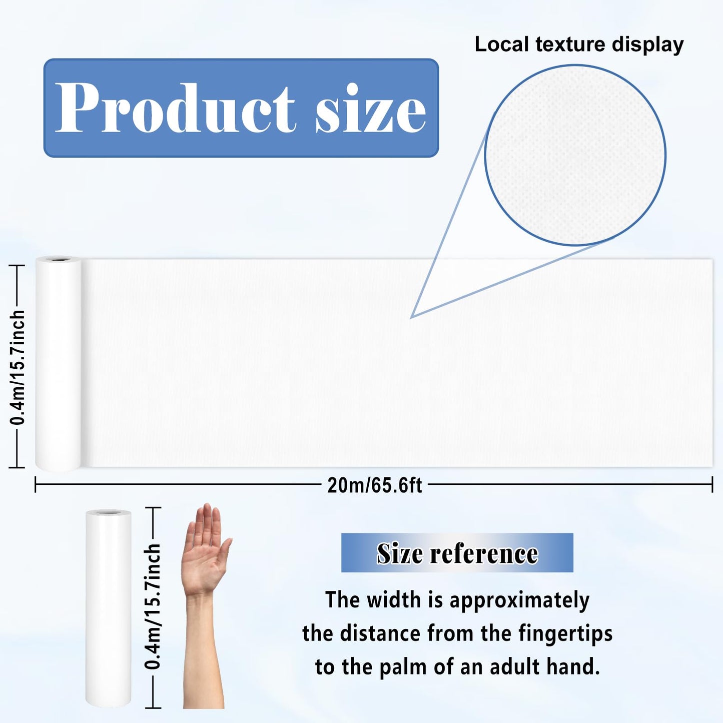 White Bulletin Board Roll Reusable Waterproof Erasable White Non-Woven Fabric Bulletin Board Roll Poster for Teacher Classroom Decors Wrap Crafts 15.7" x65.6ft