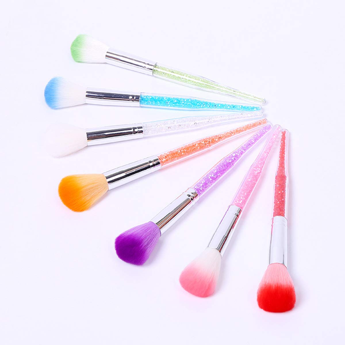 Beautifultracy 7 Pieces Soft Nail Art Dust Remover Powder Brush Cleaner for Acrylic and Makeup Powder Blush Brushes