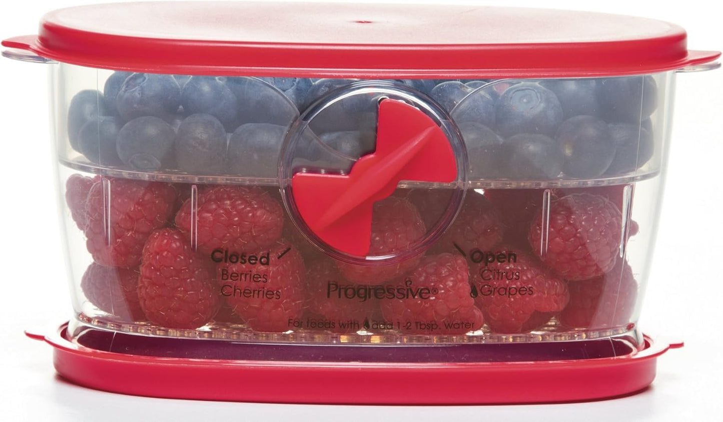 PrepSolutions Berry Keeper, Red – Freshness-Enhancing Storage for Berries and Small Fruits