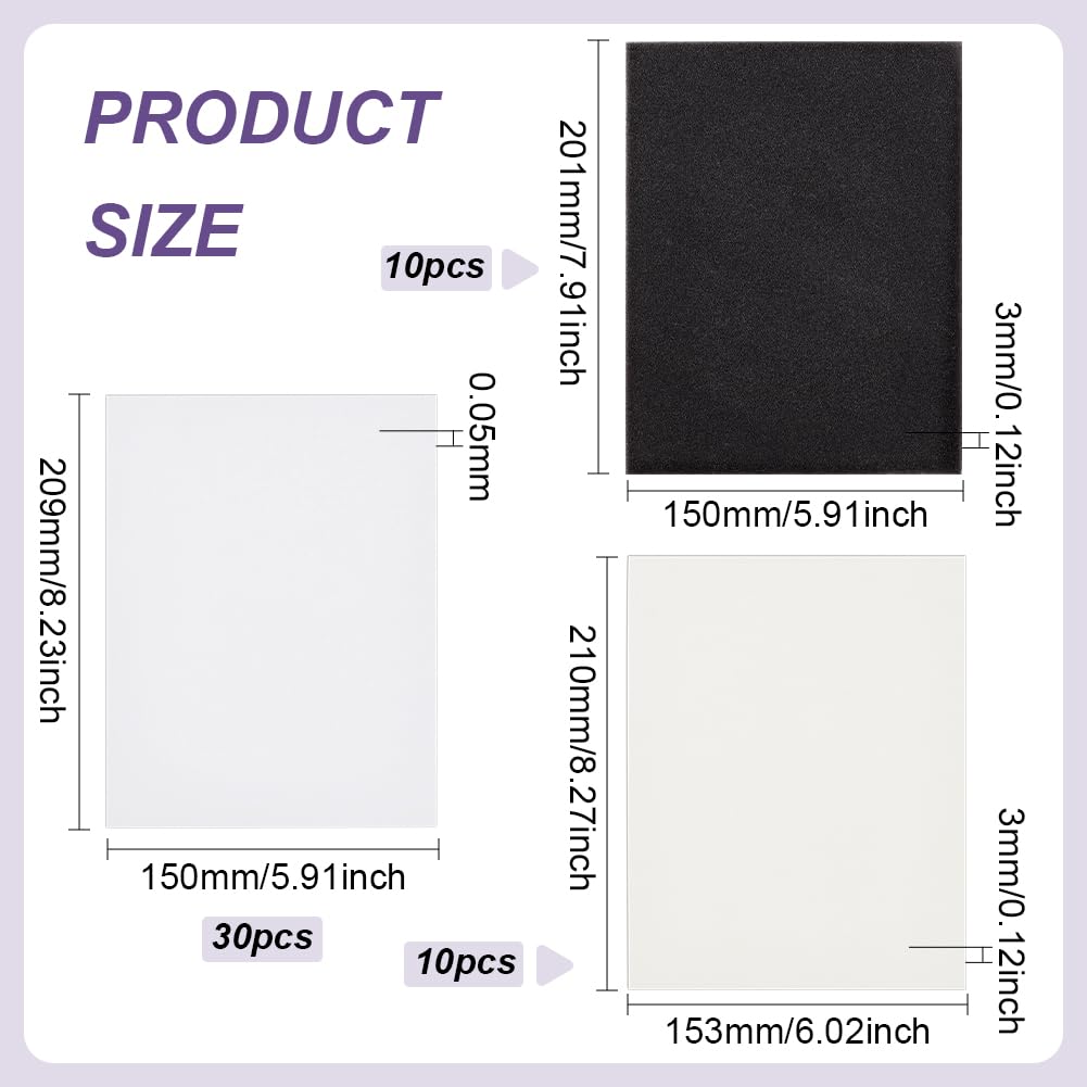 BENECREAT 50pcs Flower Pressing Kit, 10pcs Absorbent Paper, 10pcs Sponge, 30pcs Lining Blotter Paper for Dried Flower Crafts, Scrapbooking, Invitations