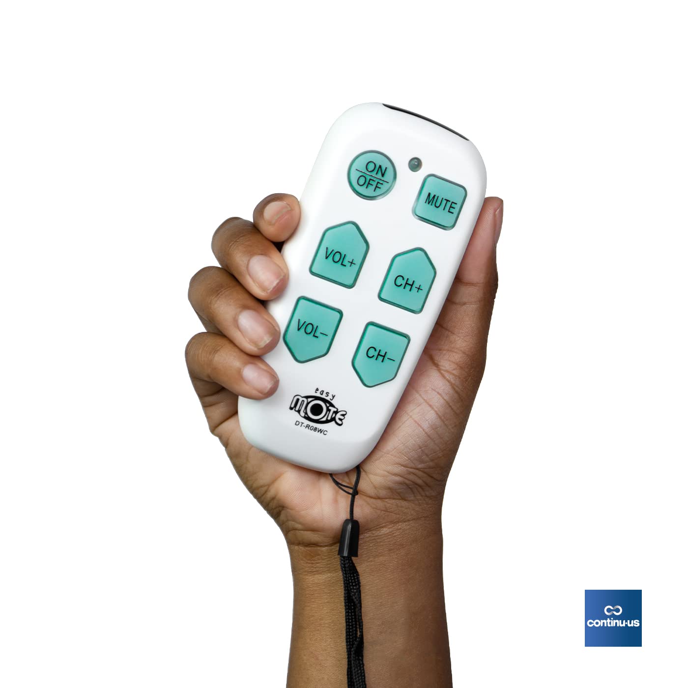 Universal Big Button TV Remote - EasyMote | DT-R08W. Backlit, Easy Use, Smart, Learning Television & Cable Box Controller, Perfect for Assisted Living Elderly Care. White TV Remote Control