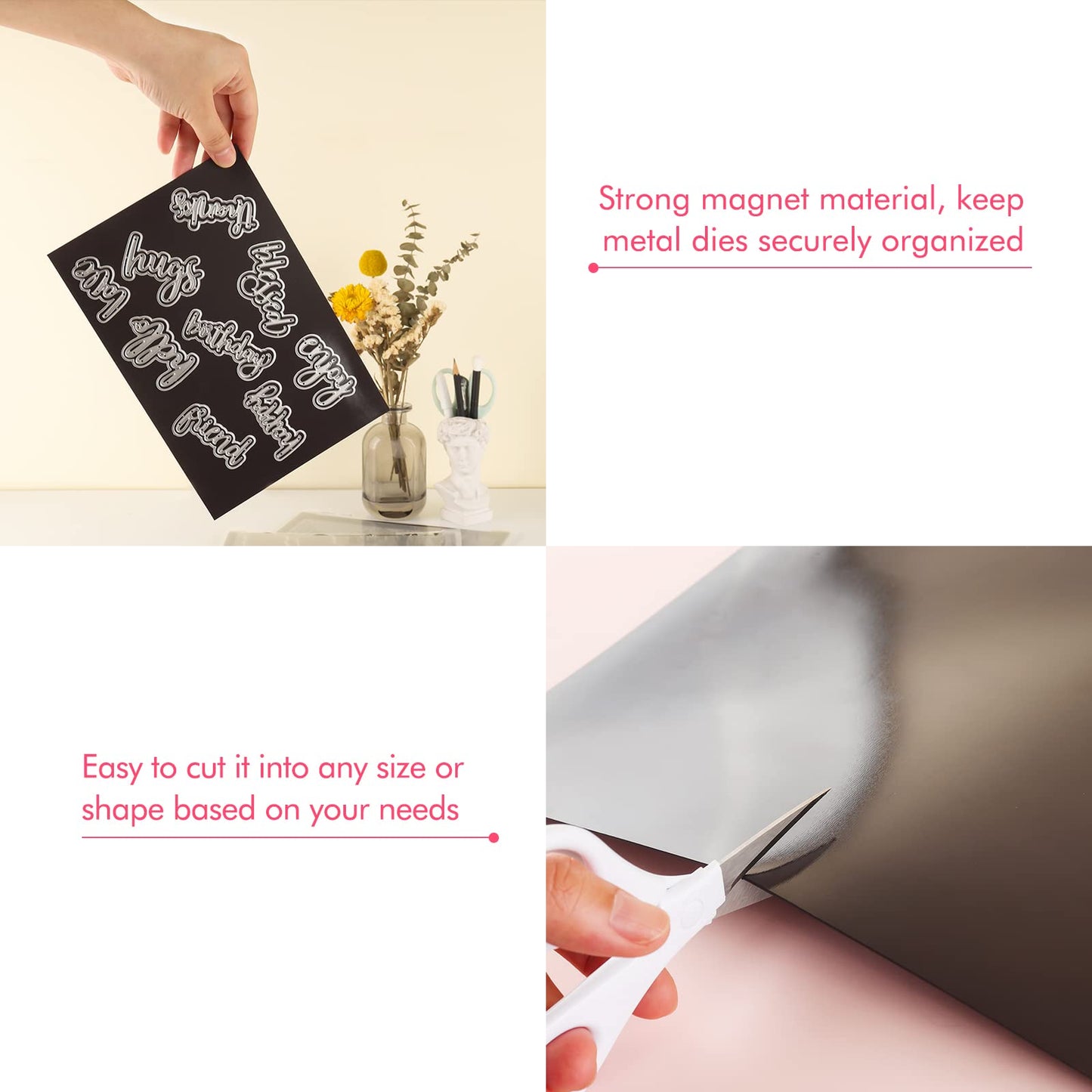 BAOFALI 5Pcs/Set A4 11.7x8.2inch Sheets Rubber Soft Magnet Sheet for Metal Cutting Dies Storage Orangize Crafts Tool Scrapbooking Arts and Crafts Flexible Placement Mats(Thickness0.5mm)