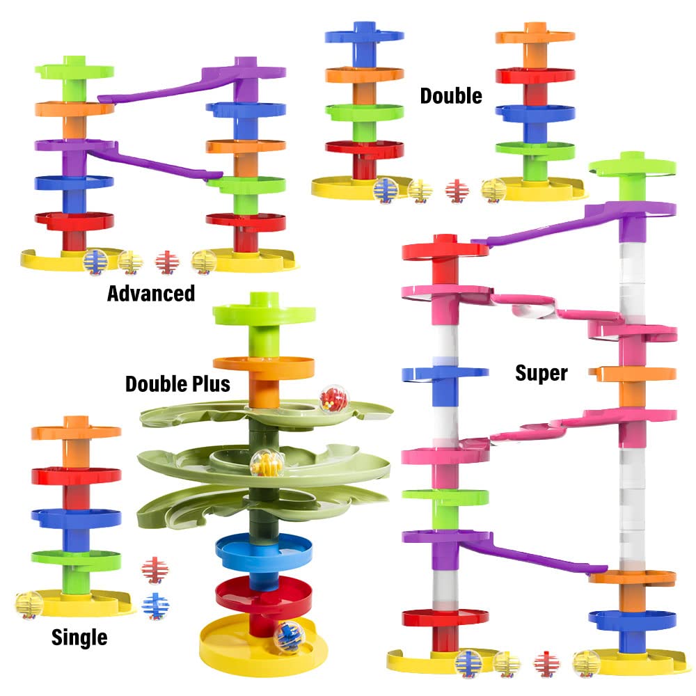 WEofferwhatYOUwant 2-Way Ball Drop – Montessori STEM Ball Tower Toy for Toddlers 9M+ | Dual Ramp Design, Expandable Green Tracks, Large Rattle Balls, Easy Assembly, BPA-Free Safe Plastic