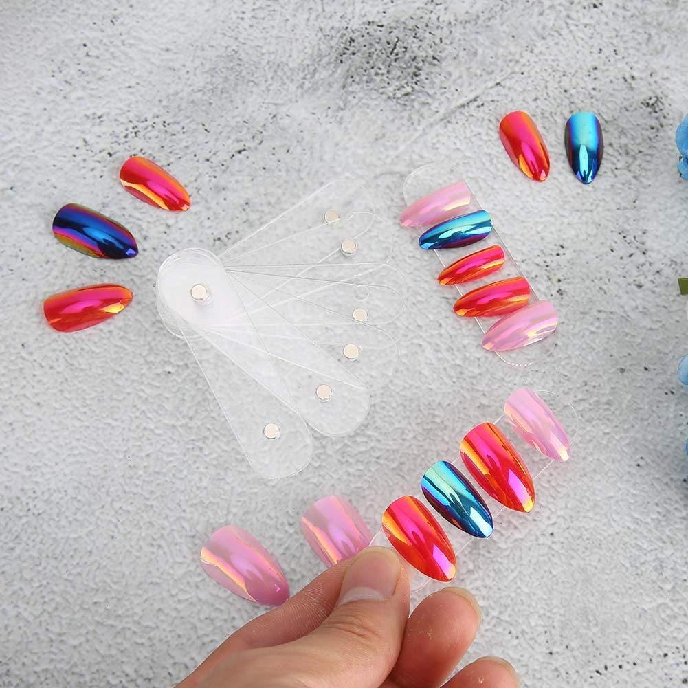 10Pcs Nail Art Showing Holder Nail Art Acrylic Strip Magnetic Display Transparent Manicure DIY Nail Salon Accessory Clear Nail Sticks Polish Display(10pcs)
