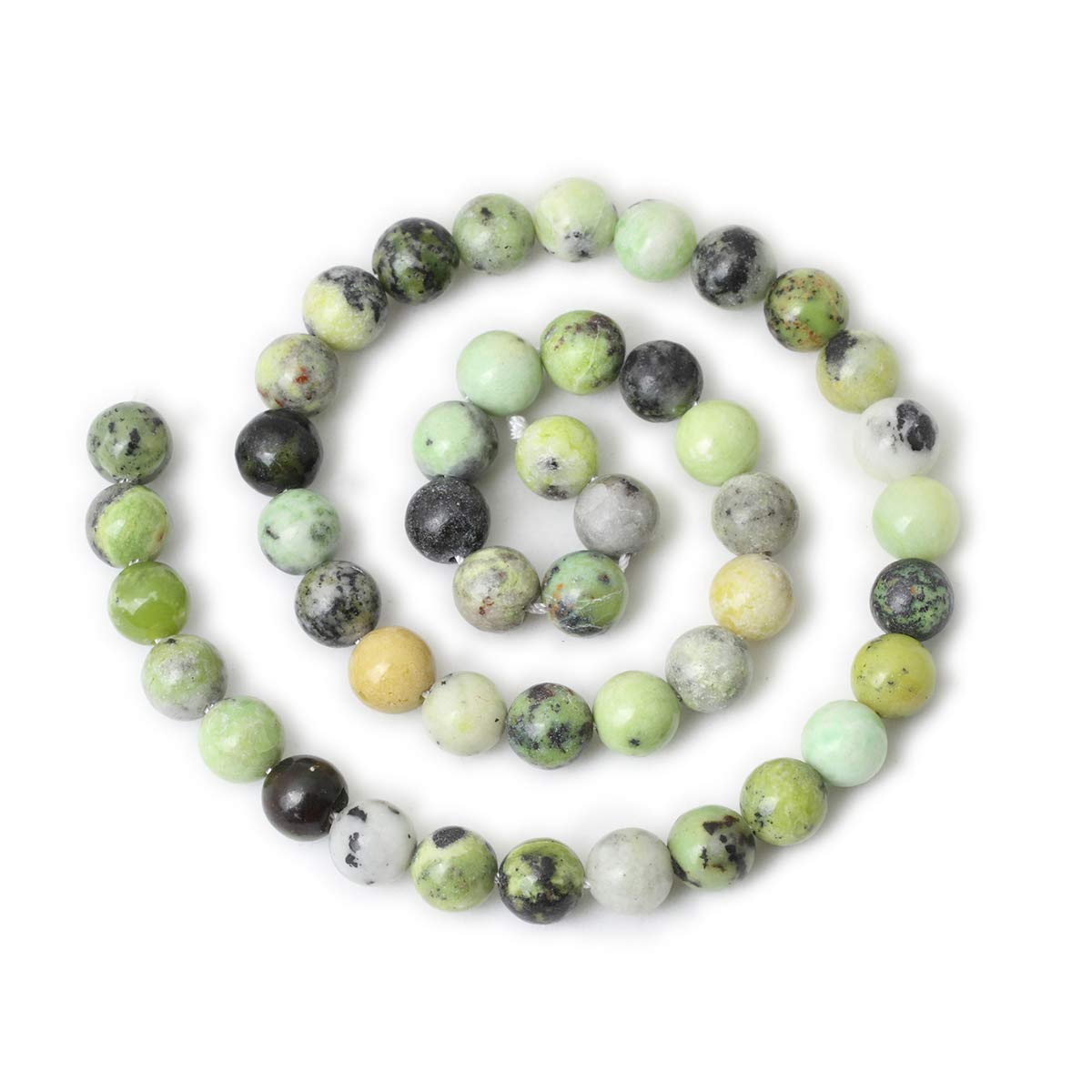 CHEAVIAN 45PCS 8mm Natural Australian Jade Stone Beads Round Loose Beads for Jewelry Making DIY Handmade Materials 1 Strand 15"
