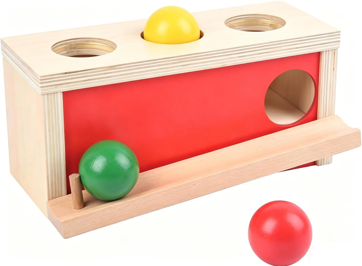 Smartwo Montessori Toys Object Permanence Box, Ball Tracker Drop Push Toy for Baby Toddler Kid Preschooler 1-3,Early Learning Activity, Educational Cause and Effect Game,Gift for Boys Girls