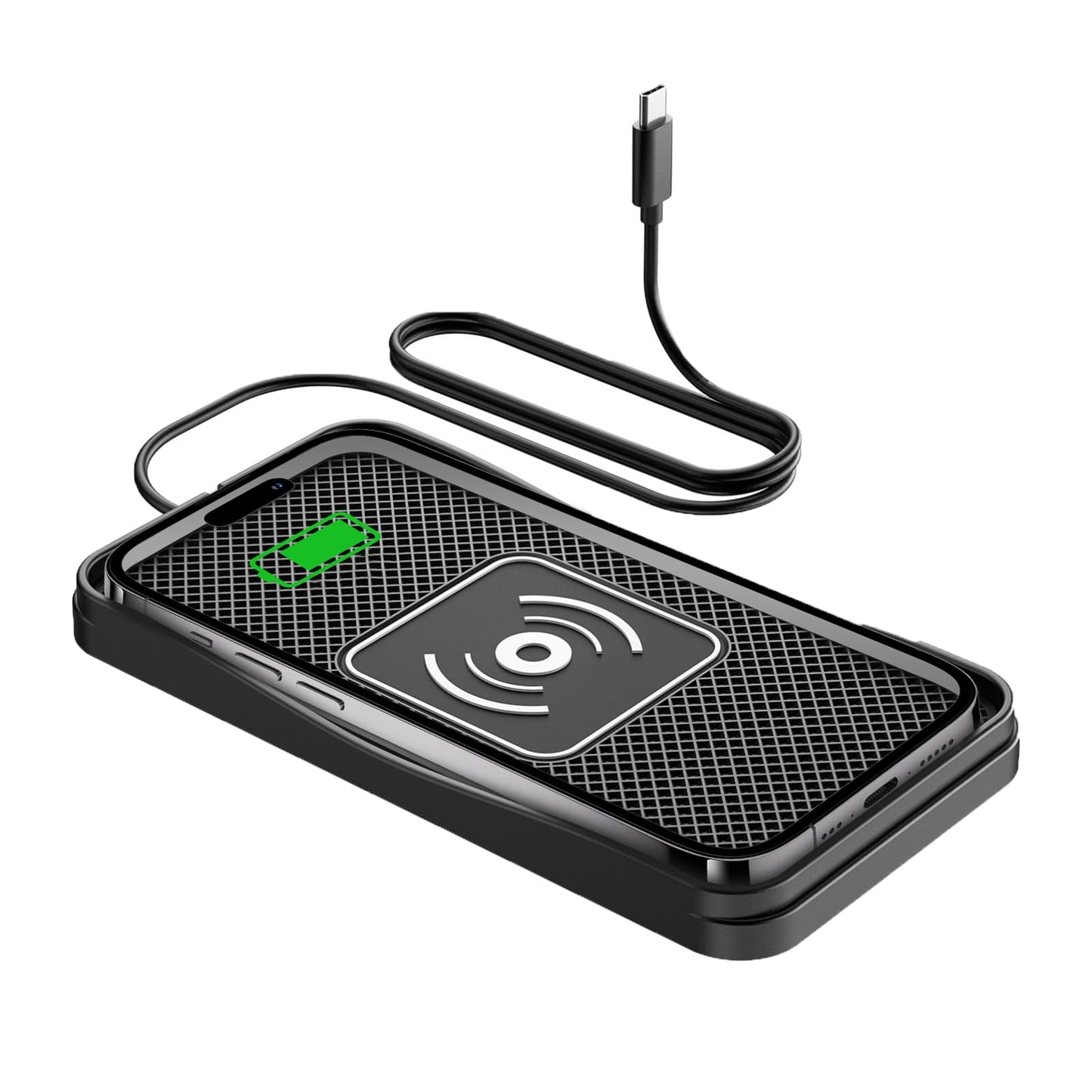 Wireless Car Charger, 15W Max Wireless Charger for Car, Non-Slip Charging Pad Compatible with iPhone 17/16/15/14/13/12, Samsung Galaxy S25-S9 (Type-C)