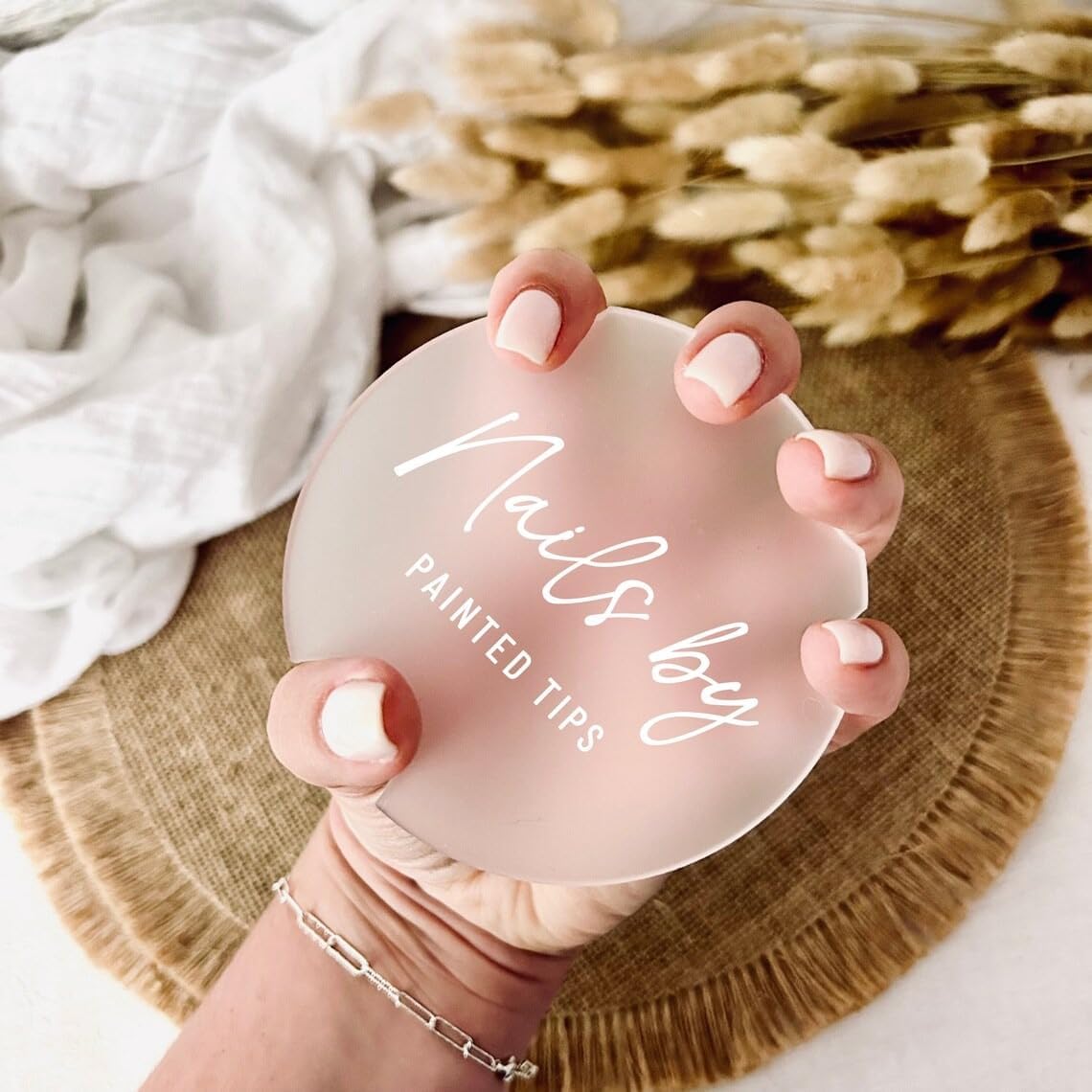 Acrylic Nail Photo Prop for Salons & Artists, Personalised Discs, 4'' Nail Artist Gifts, Advertising Tool, Tech Prop (Style 11)