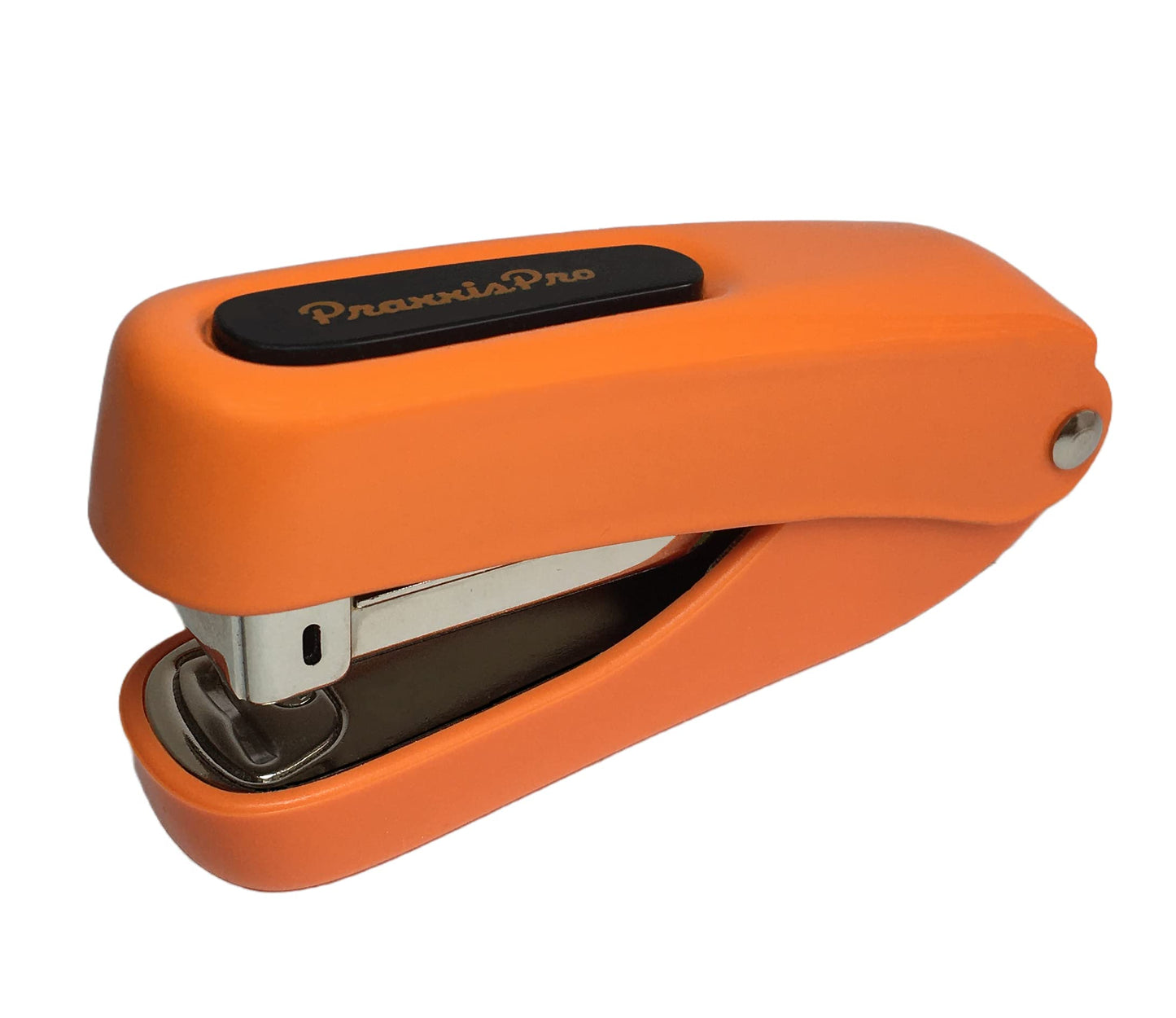 Praxxis Pro Office Supplies - Aria-Plus Half-Strip Mini Stapler - Durable, Compact, and Colorful Stapler for Office and Travel Use, Compatible with Standard 26/6 Staples, Orange