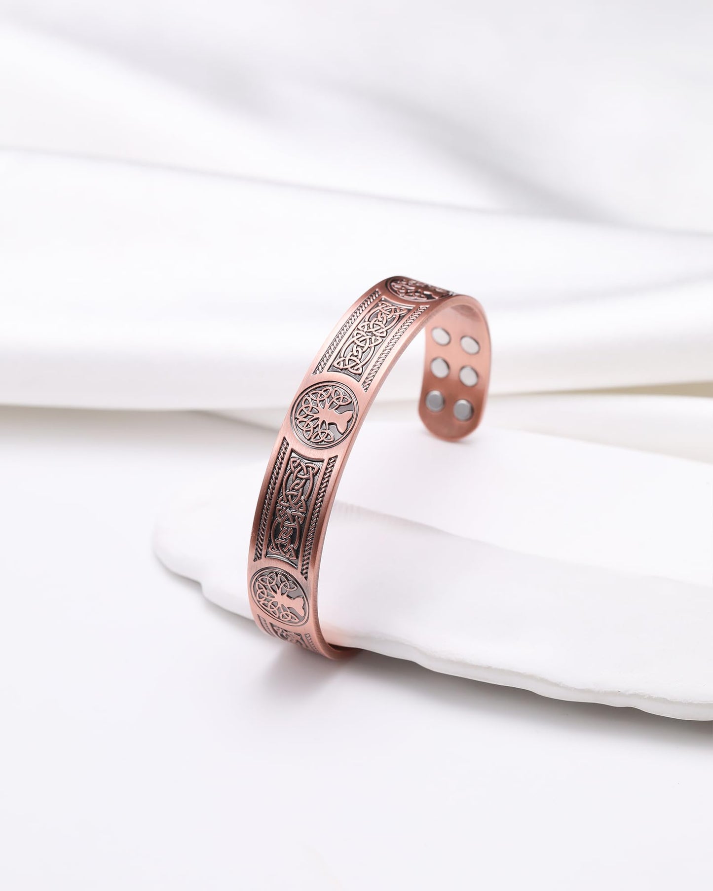 Jecanori Pure Copper Bracelets for Women Men, Magnetic Bracelets with Sizing Tool
