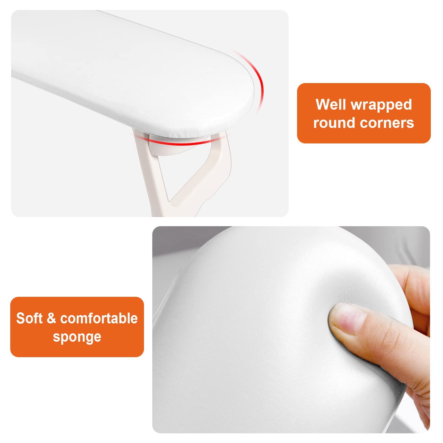 Diesisa Nail Arm Rest, Foldable PU Leather Nail Hand Rest For Manicure, with Soft Nail Mat for Table, Soft Hand Rest for Acrylic Nails/Nail Hand Pillow for Manicure Salon Use-white