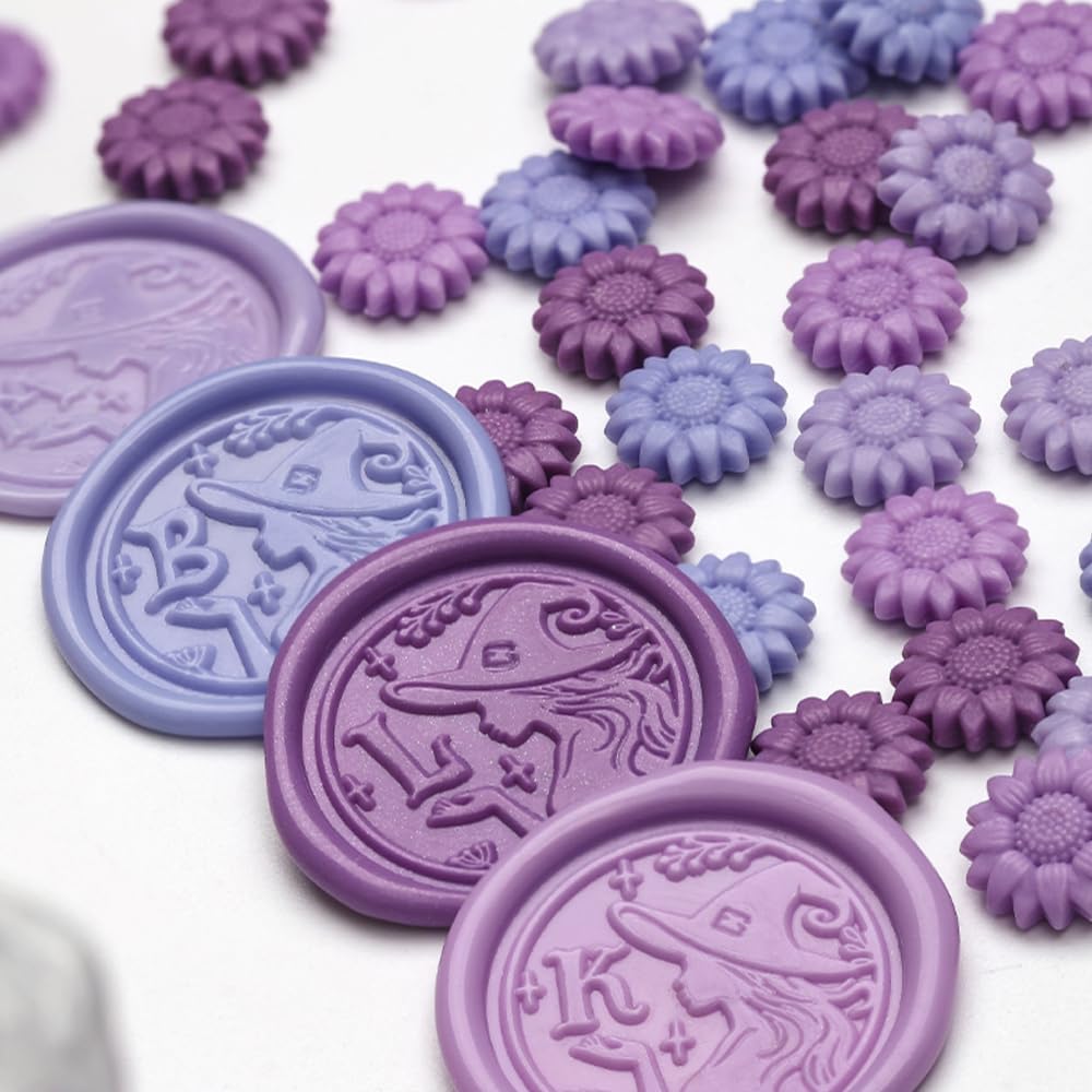YOLAKIS Metallic and Purple Sealing Wax Beads,1400pcs Assorted Wax Seal Beads for Making Wax Seals Ideal for DIY Wax Stamp Wedding Invitations Envelope Sealing Decor(Metallic&Purple)