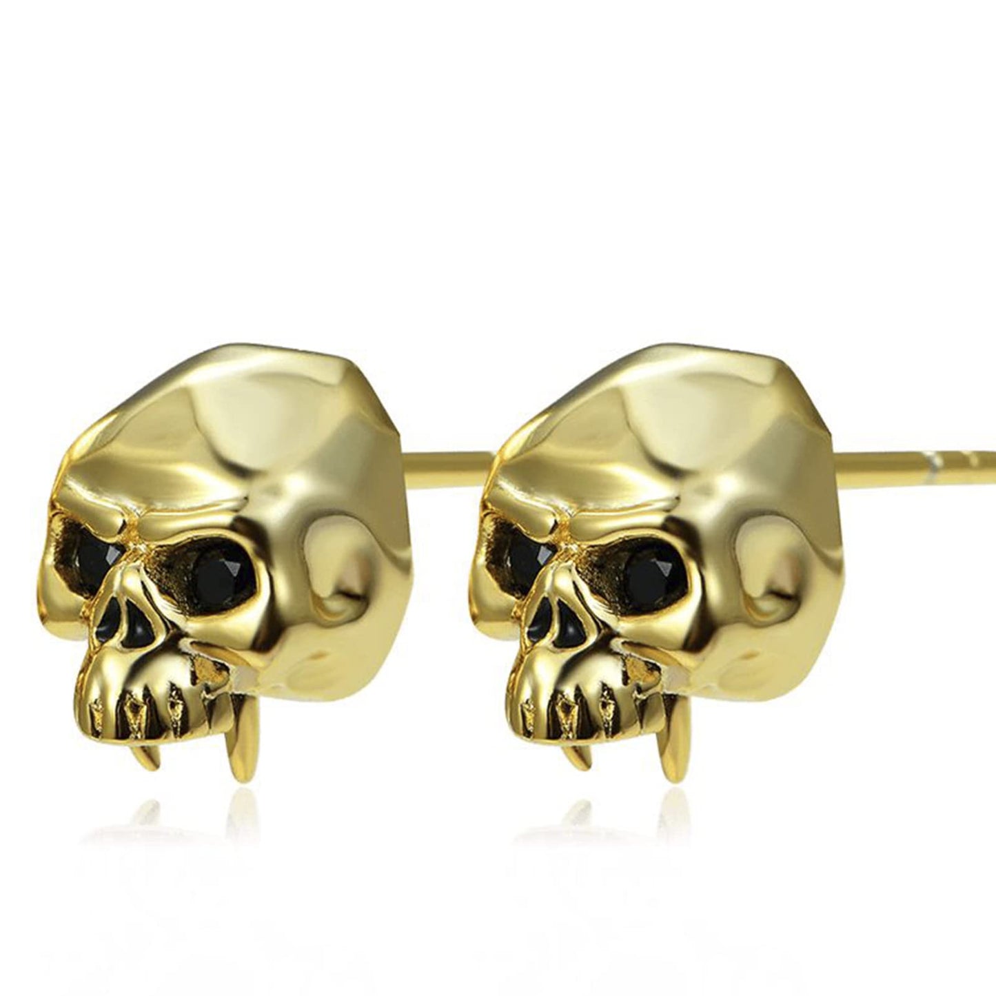 Jeulia Sterling Silver Skull Studs Punk Drop Earrings Gothic Skeleton Jewelry Dangle Hoop Black Piercing Earrings Diamond Gift for Women Men Girlfriend Daughter with Gift Box (Dark Phantom)