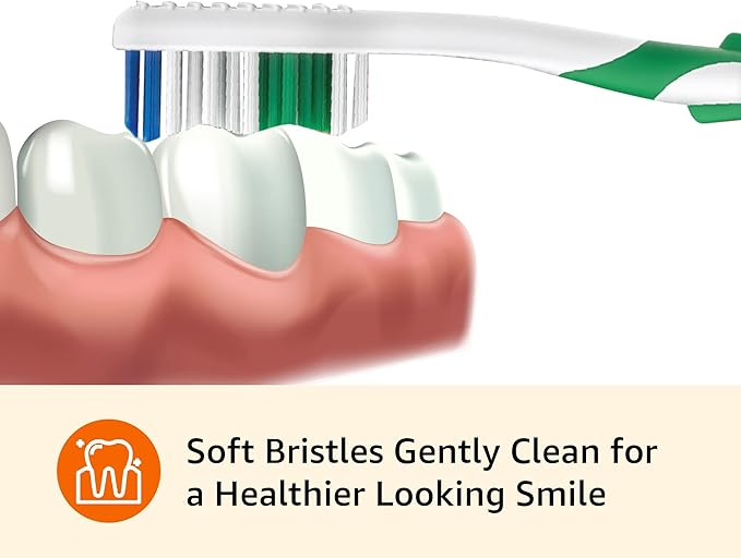 Amazon Basics Clean Plus Toothbrushes, Soft, Full, 10 Count, 1 Pack (Previously Solimo)