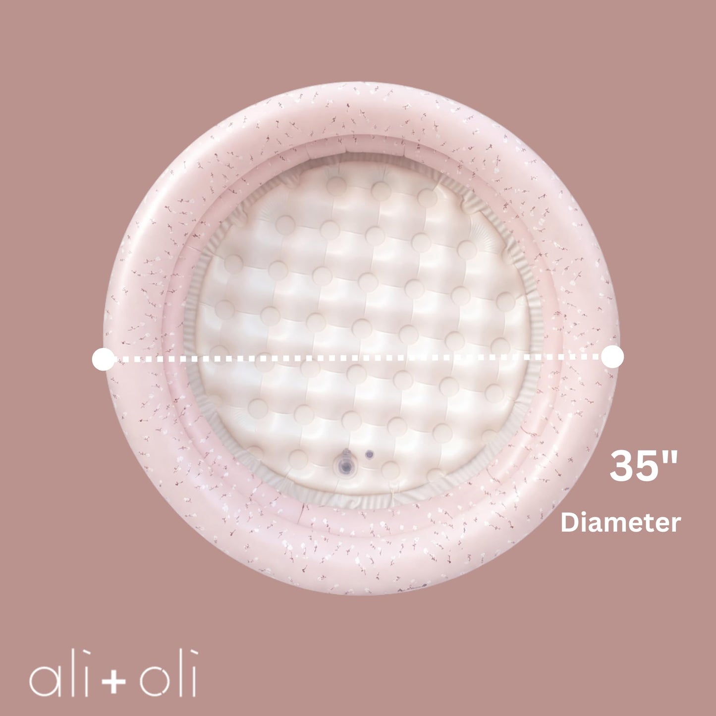 Ali+Oli Two-Ring Inflatable Kiddie Pool | Baby and Toddler Pool for Backyard Water Play | Soft Inflatable Family Pool | Summer Outdoor Use | Peony Pattern