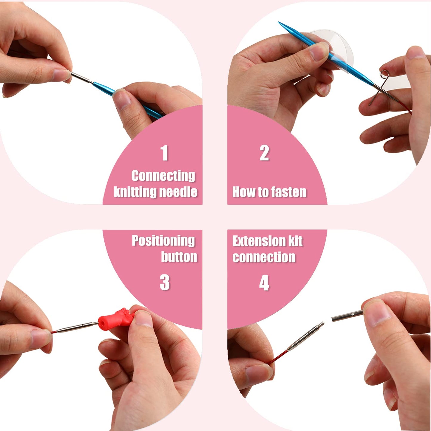 57 PCS Knitting & Crochet Kit, Aluminum Circular Knitting Needles Set 3.0mm–10.0mm with 4 Flexible Cables, Crochet Hooks & Accessories, Beginner Craft Starter Kit with Storage Case