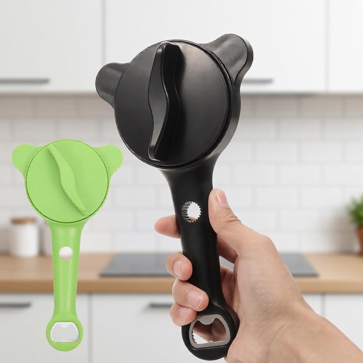 4-in-1 Multi-functional Jar Opener | Stainless Steel Can Opener 2PCS Jar & Bottle Openers | Various-Sized Can Lid Tools Multi Size Lid Tool for Jars Cans Wine Bottles Household Kitchen Tools