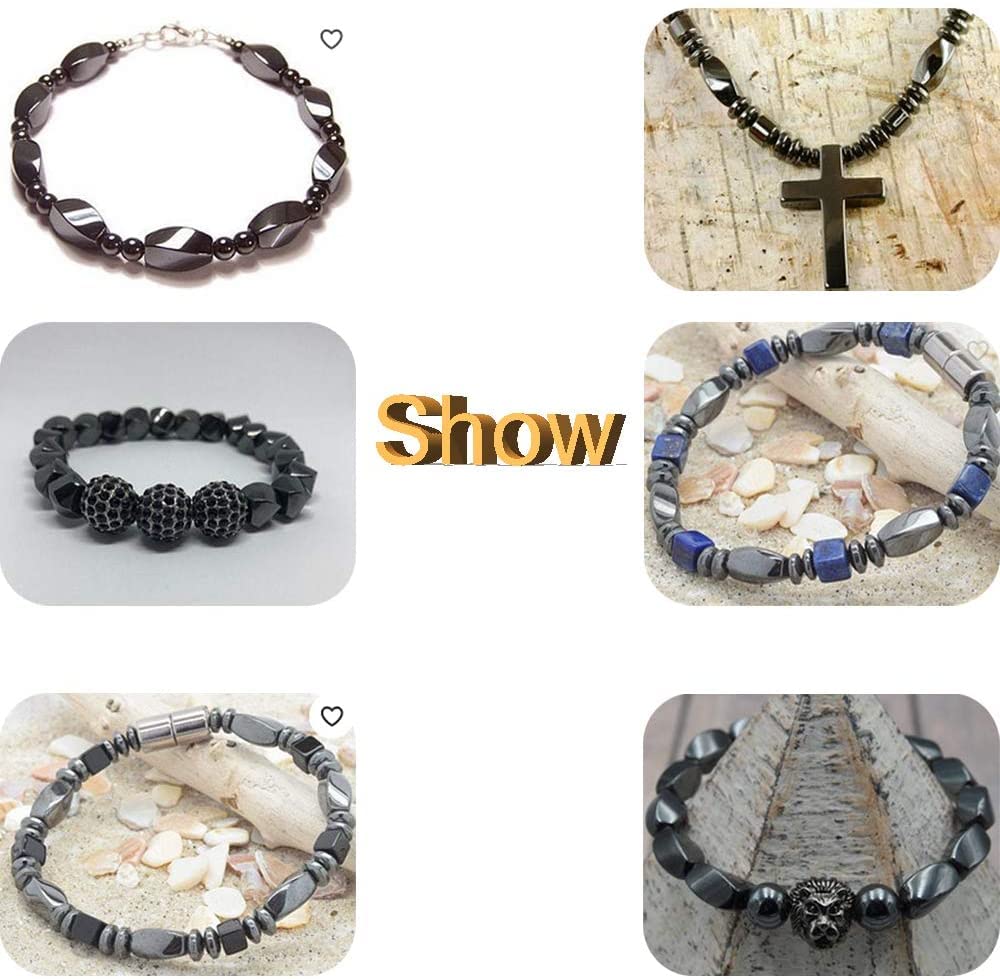 HAAMIIQII 110pcs 10mm Natural Black Hematite Loose Gemstone Beads Rondelle Shape Spacer Stone Beads for Jewelry Making DIY Bracelets Necklaces Crafting