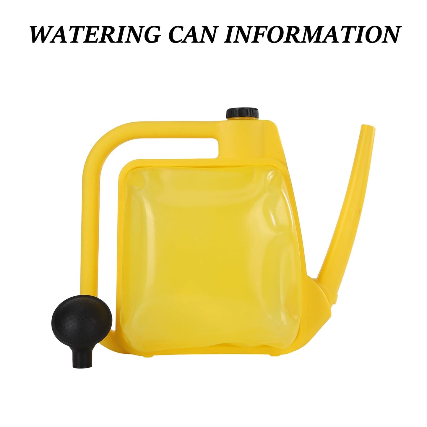 YOPIWI Watering Can 1.6Gal Transparent Plastic with Comfort Grip Handle for Indoor & Outdoor Plants (Yellow)