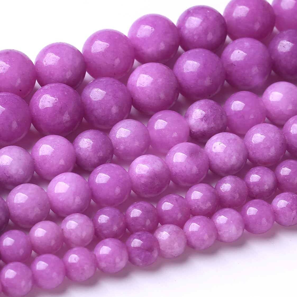 60PCS 6MM Purple Jade Beads Stone Beads Energy Healing Beads for DIY Jewelry Bracelet Necklace Making for Jewelry Making15Inch