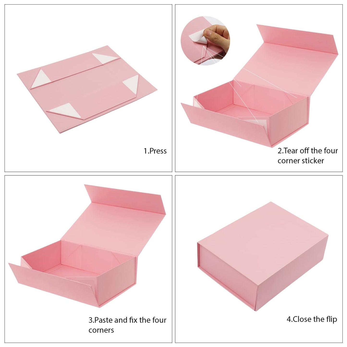 HcoHlow White Magnetic Gift Box 9x6.7x2.75 Inches, Rigid Collapsible Gift Boxes with Lids for Presents, Bridesmaid Proposal Box, Graduation, Wedding, Birthday Gift Packaging