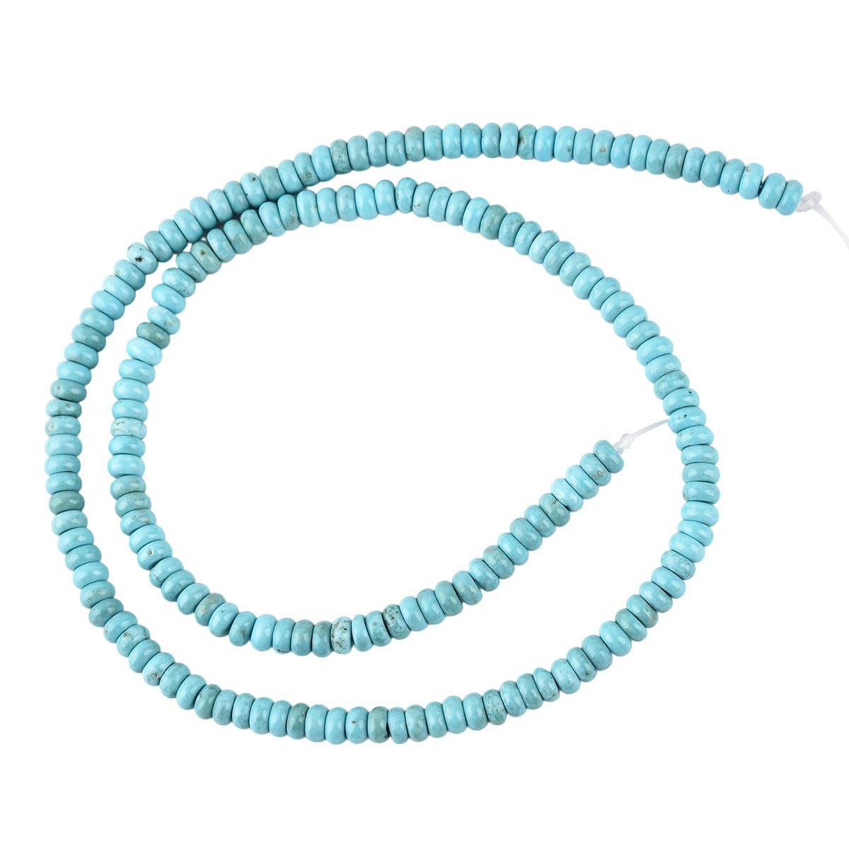 150pcs 4x2mm Natural Turquoise Disk Rondelle Spacer Semi Precious Gemstone Loose Stone Beads for Jewelry Making 15 Inch