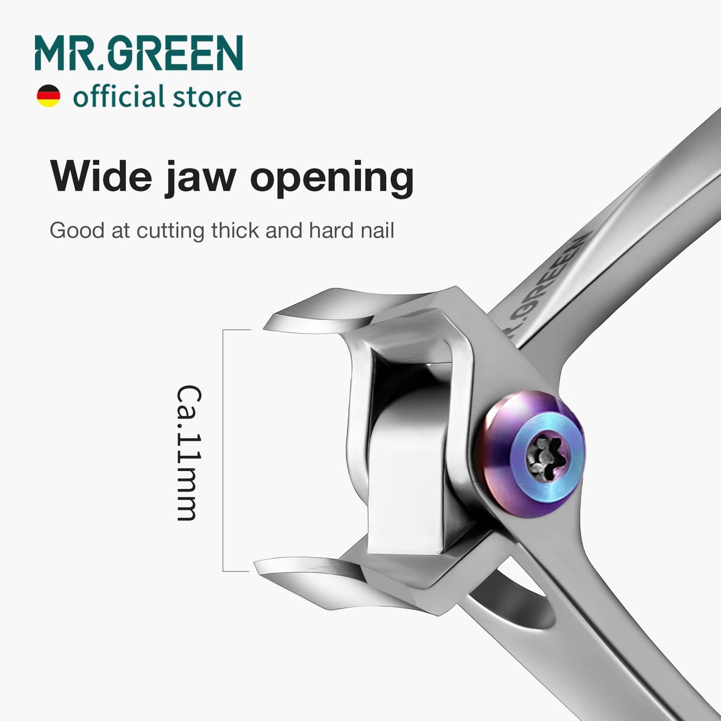 MR.GREEN Nail Clippers Wide Jaw Opening Stainless Steel Fingernail Clipper Thick Hard Toenail Cutter Manicure Scissors Tools (Nail Clipper (Large)+Nail File)