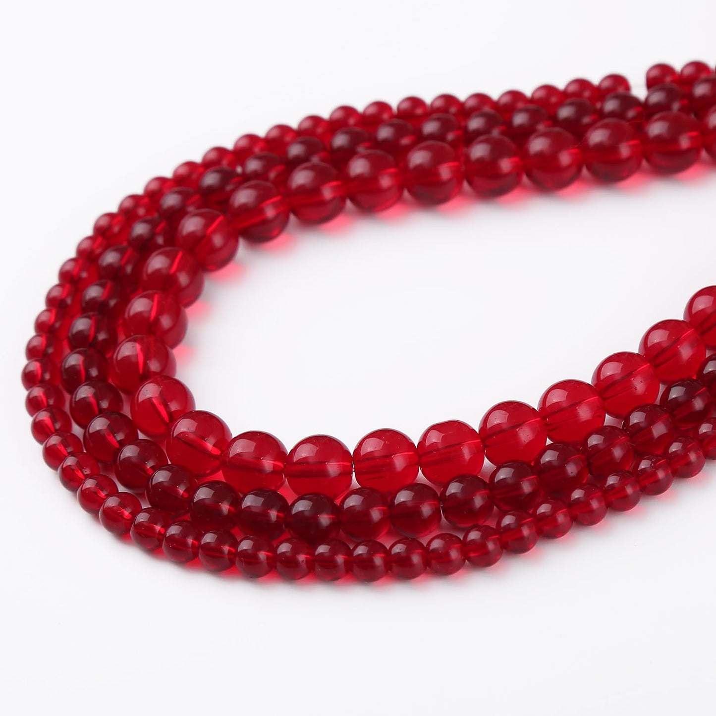 65PCS 6MM Garnet Red Glass Stone Beads Natural Gemstone Bead Crystal Healing Energy Jewelry Making DIY 15 inches